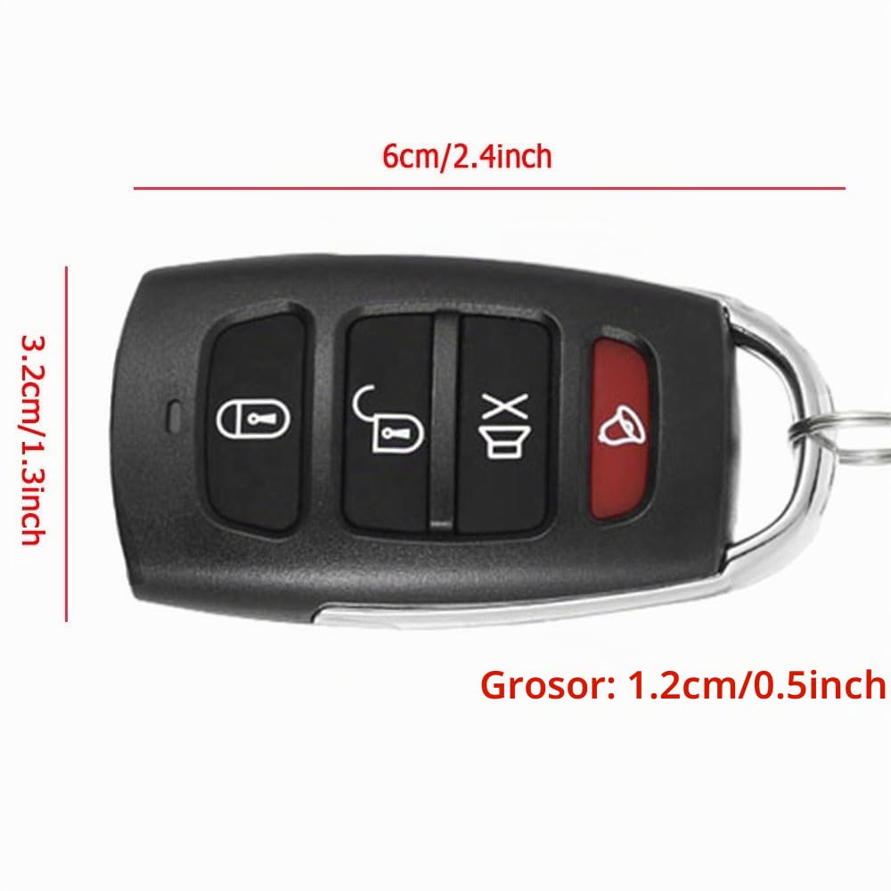 Alarma coche 12V antirrobo coche con 2 mandos sensibilidad ajustable | Sistema alarma para coche 12V con 7 niveles de sensibilidad y 2 controles remotos para protección diaria del vehículo