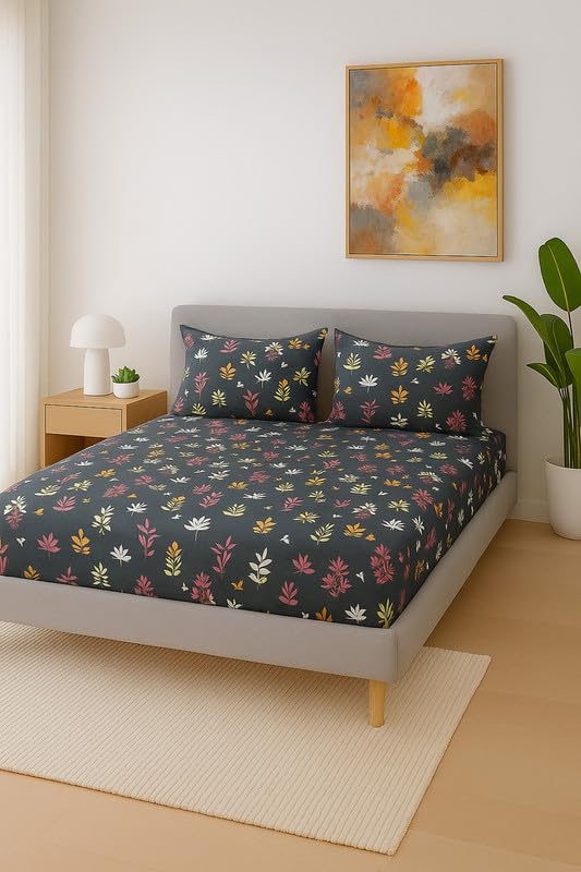 SILK BOAT 100 TC Microfiber King Size Flat Bedsheet with 2 Pillow ...