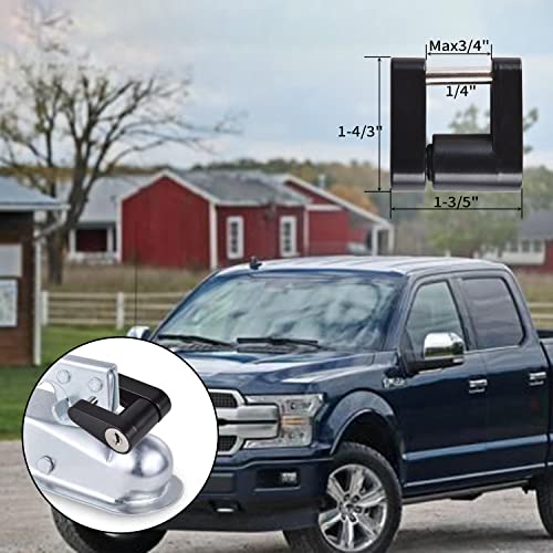 Prosecurloc 2 Pack Heavy-Duty Trailer Hitch Coupler Lock With Keys, Dia 1/4 Inch, 3/4 Inch Span Trailer Tongue Coupler Lock For Truck Trailer Rv Boat #TOP1
