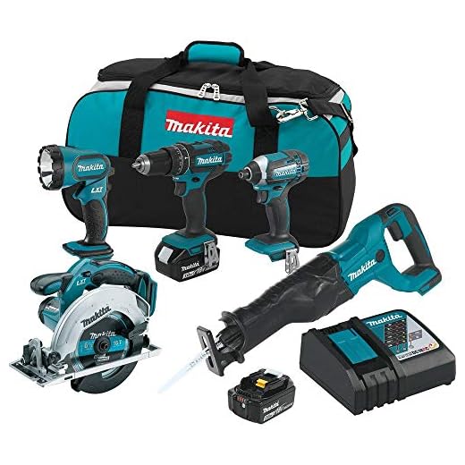 Makita XT505 18V LXT® Lithium-Ion Cordless 5-Pc. Combo Kit (3.0Ah)
