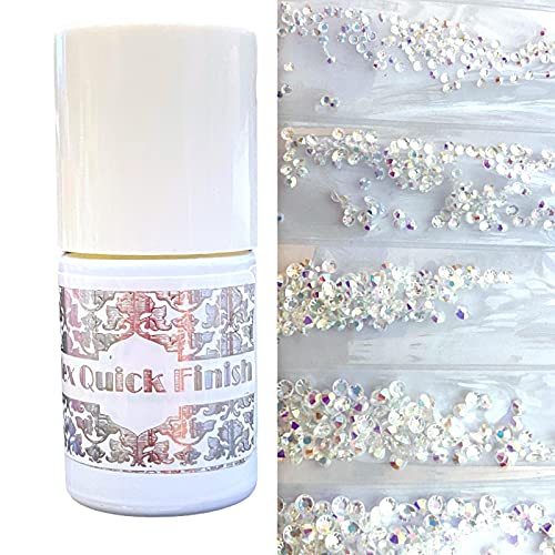 1x 10ml Quick Finish Flexibel Einzigartig UV/LED Versiegelungsgel ohne Schwitzschicht +700 Kristalle Glanzgel High Gloss