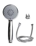 💦 INCLUYE: Alcachofa de ducha alta presion con manguera ducha universal de 1,5 metros y soporte ducha pared de facil instalacion con tornillos.