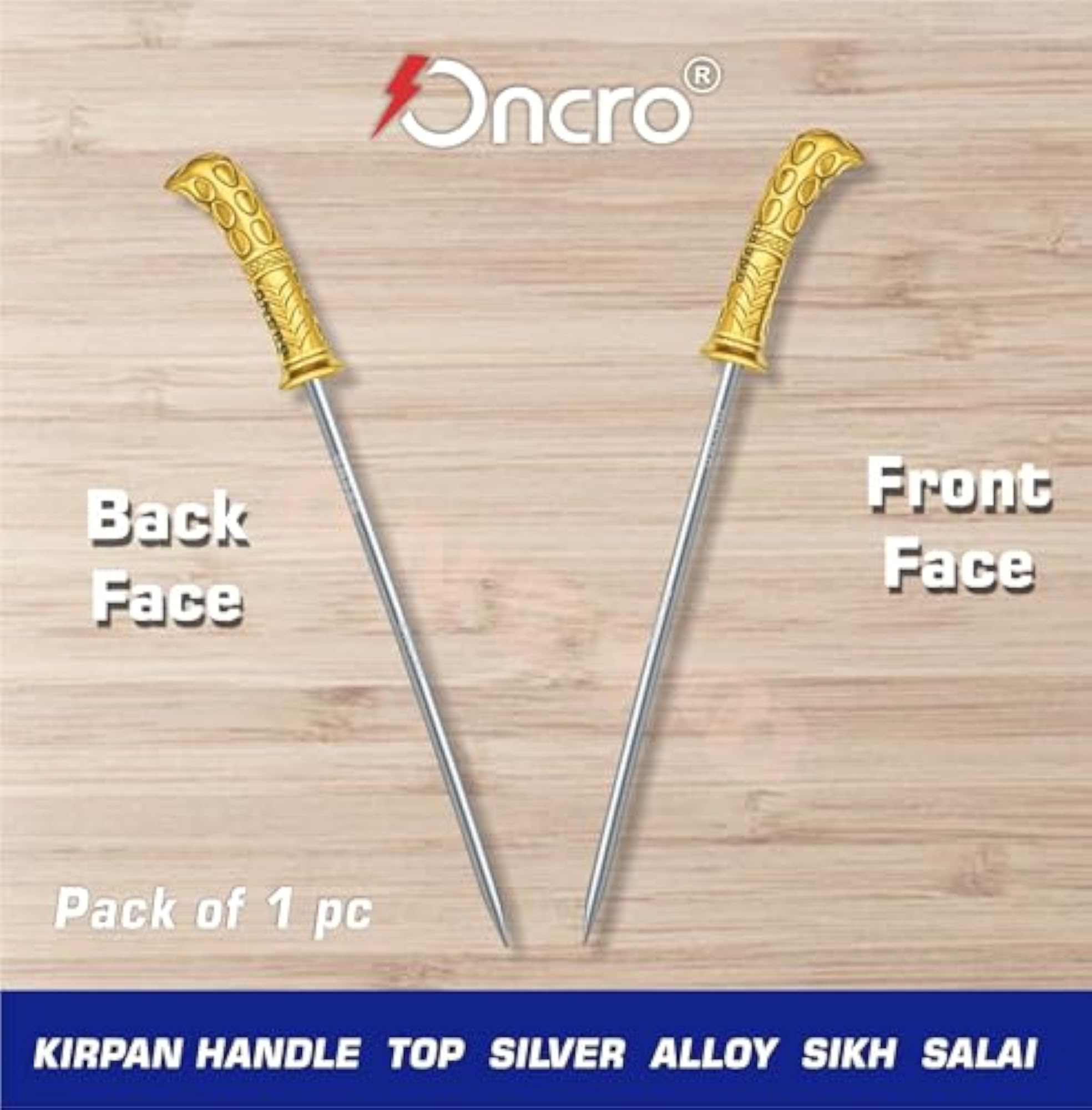 Golden Kirpan Handle Design Hair Pin Needle Stick