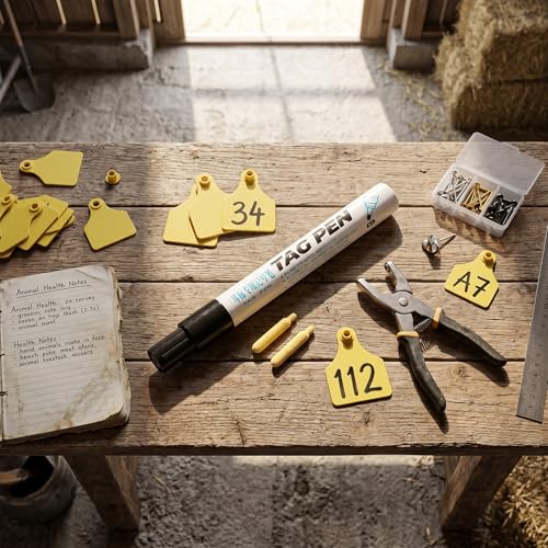 Ear Label Pen Earphone Marking Pen with Strong Penetration Ink Portable Permanent Markers for Pigs, Cows Sheep