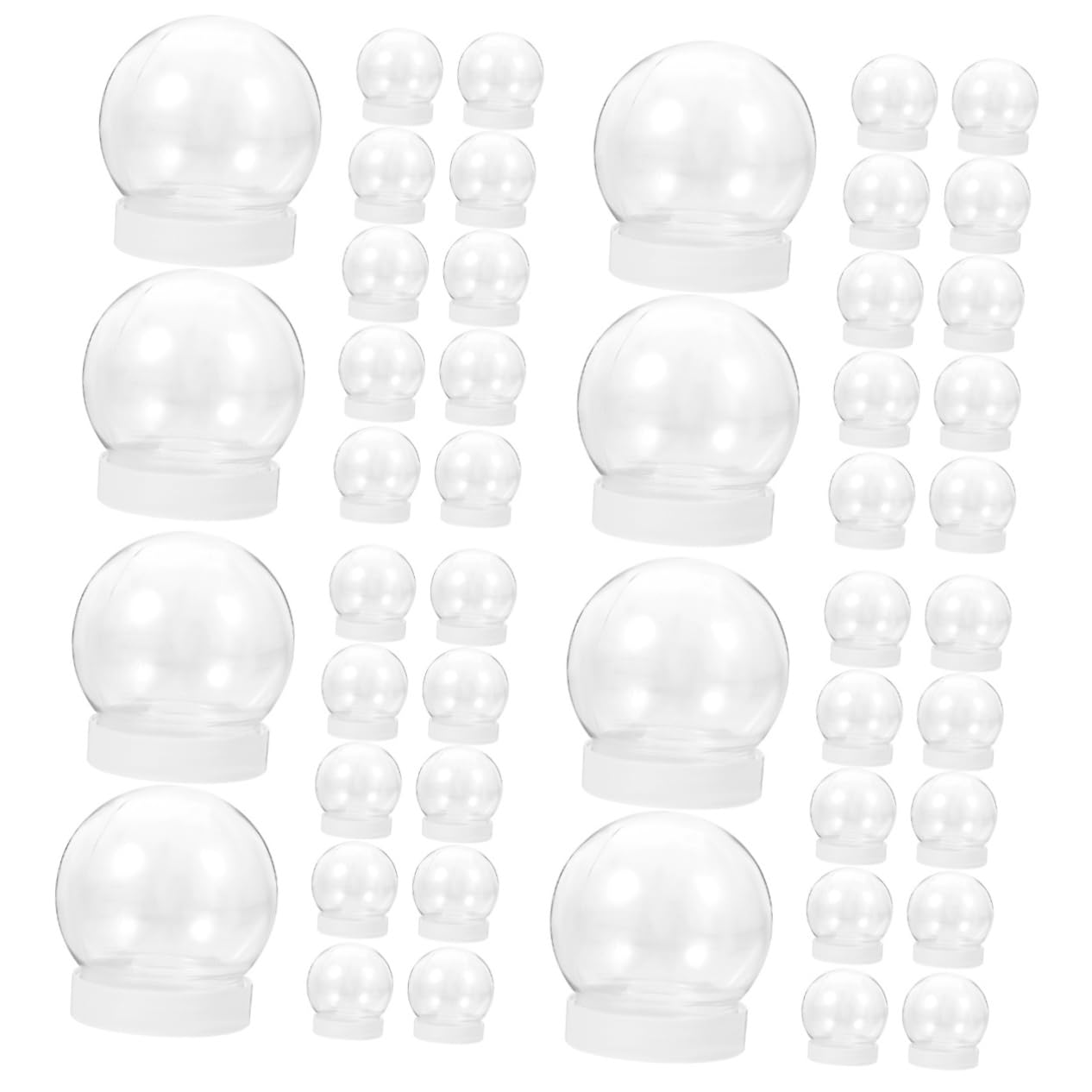 ABOOFAN 48 Pz Globo di Neve Globi Artigianali di Neve Fai da Te Forniture Fai da Te Globo Fai da Te Bianca Palla di Cristallo Plastica Natale