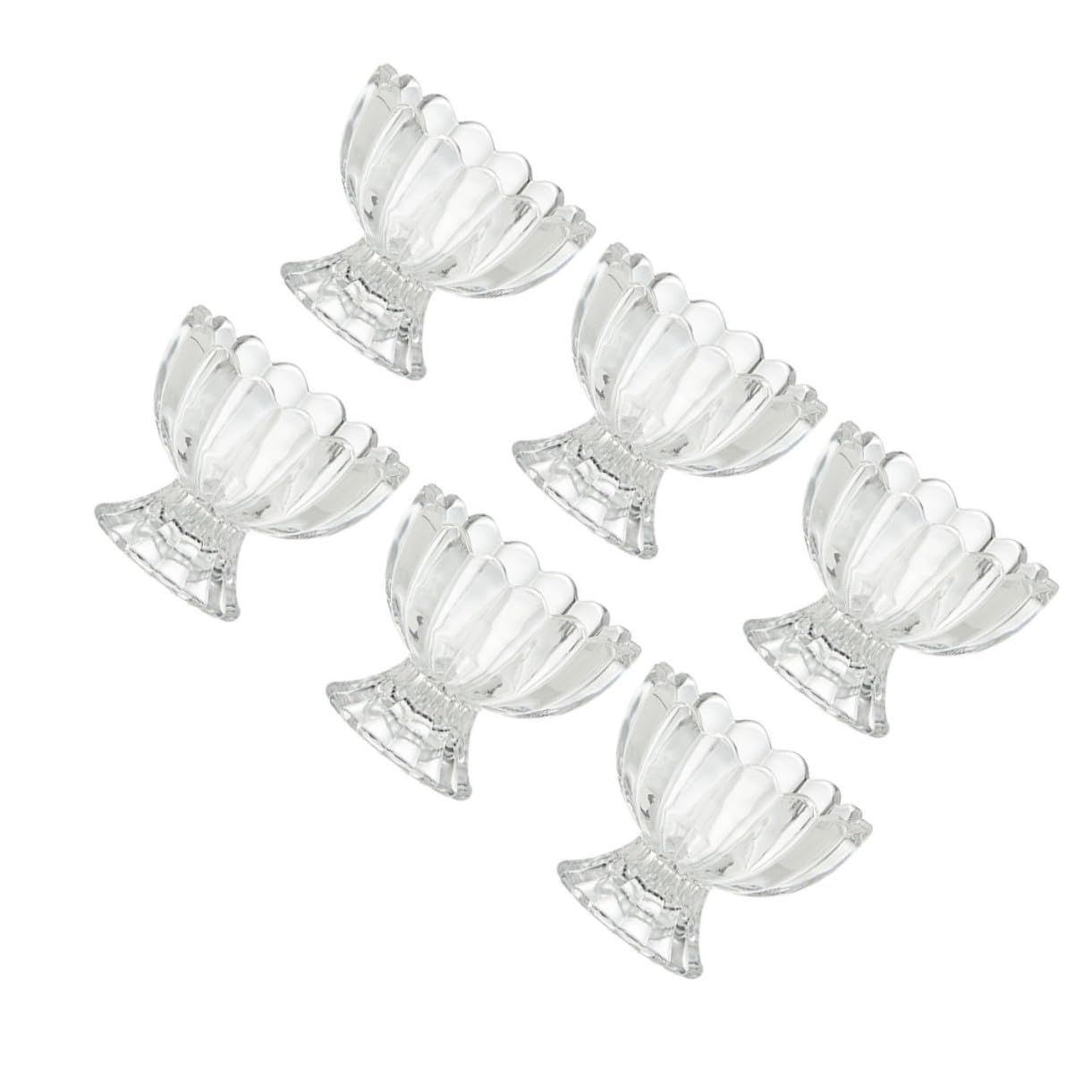 Set de 6 Copas de Vidrio para Postres de 100ml, Tazas Reutilizables Pieza para Helado, Pudding y Frutas, Ideales para Servir en Casa