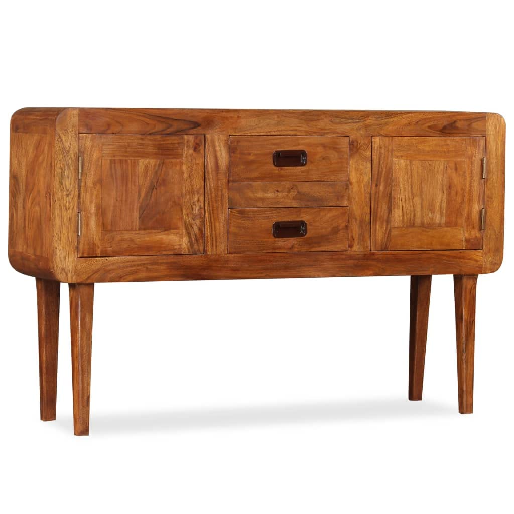Générique Credenza in legno massello Acacia Miele 120x30x75 Cm | 2 armadi, 2 cassetti, gambe in legno resistenti, montaggio semplice, fatto a mano