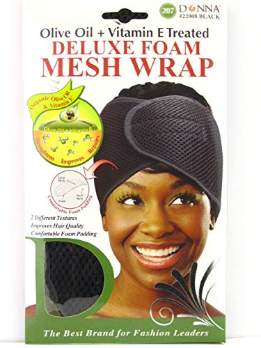 Donna Deluxe Foam Mesh Wrap Black, Olive Oil Vitamin E Treated