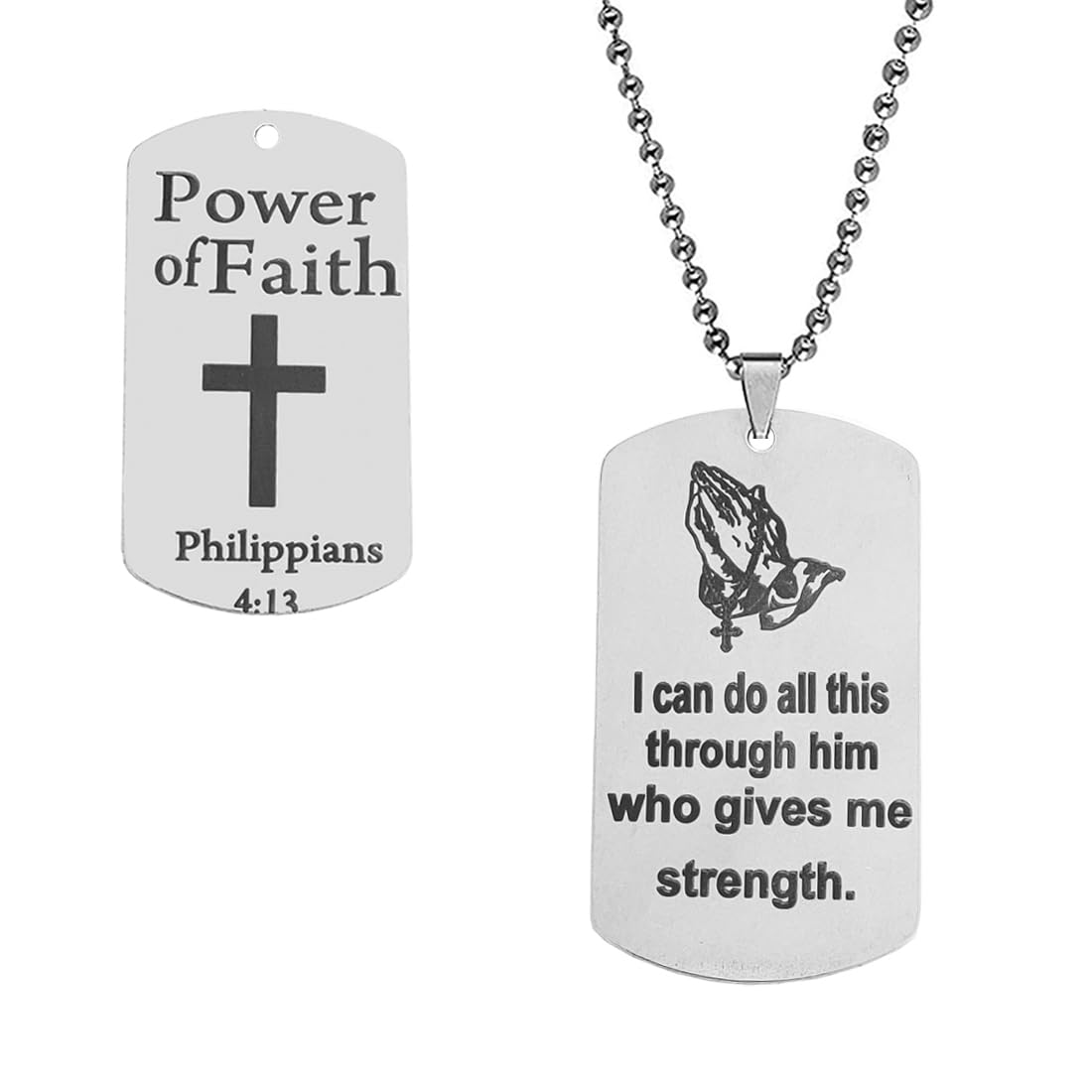 M Men Style Dog Tag Necklace for Men Bible Verse Cross Pendant Stainless Steel Ball Chain 22inch Inspirational Christian Jewelry Meaningful Religious Gift for Boys LCSPn202314 (B0CL2GXPJ1) Amazon Price History, Amazon Price Tracker