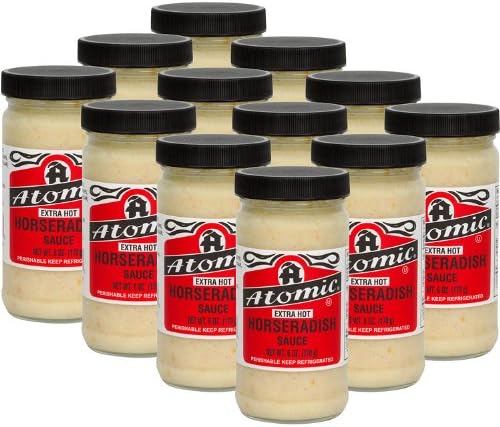 Extra Hot Atomic Horseradish, Spicy Sinus Clearing Roots, 12-Pack – 72 0zs