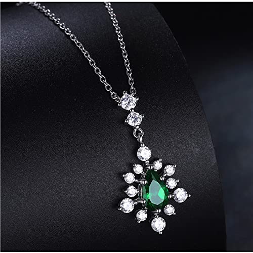 Collier en argent sterling pour filles avec pendentif émeraude poire - 4