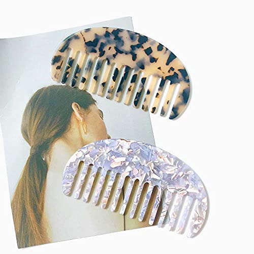 Bybycd Hair Combs Colorful Acetate Anti-Static Hair Combs Comfortable Tortoise Shell Hairdressing Comb Hair Cutting Brush Hair Styling Tool(E) #TOP5