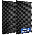 2 Pack Acoustic Foam Panels, 48''X24''X2'' Egg Crate Sound Proof Foam, High Density Noise Cancelling Soundproofing Wall Panels for Studio Office Game Room (Black)
