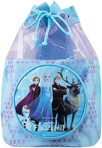 Disney Frozen Swimming Bag Girls Anna and Elsa Beach Pool Swim Drawstring Backpack Blue