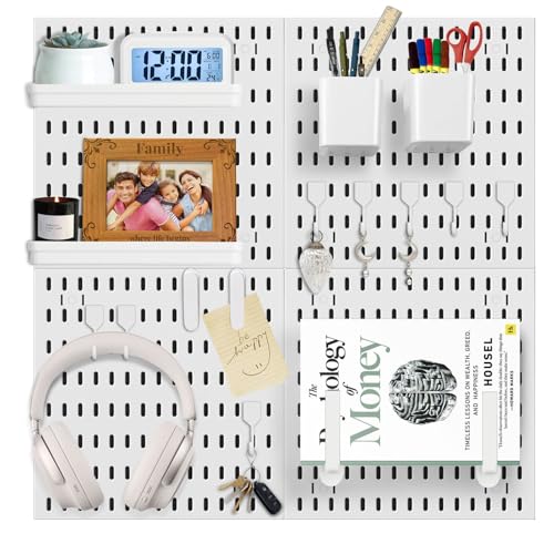 QURAS Pegboard Wall Organizer Peg Board Wall Panels Combination Kit