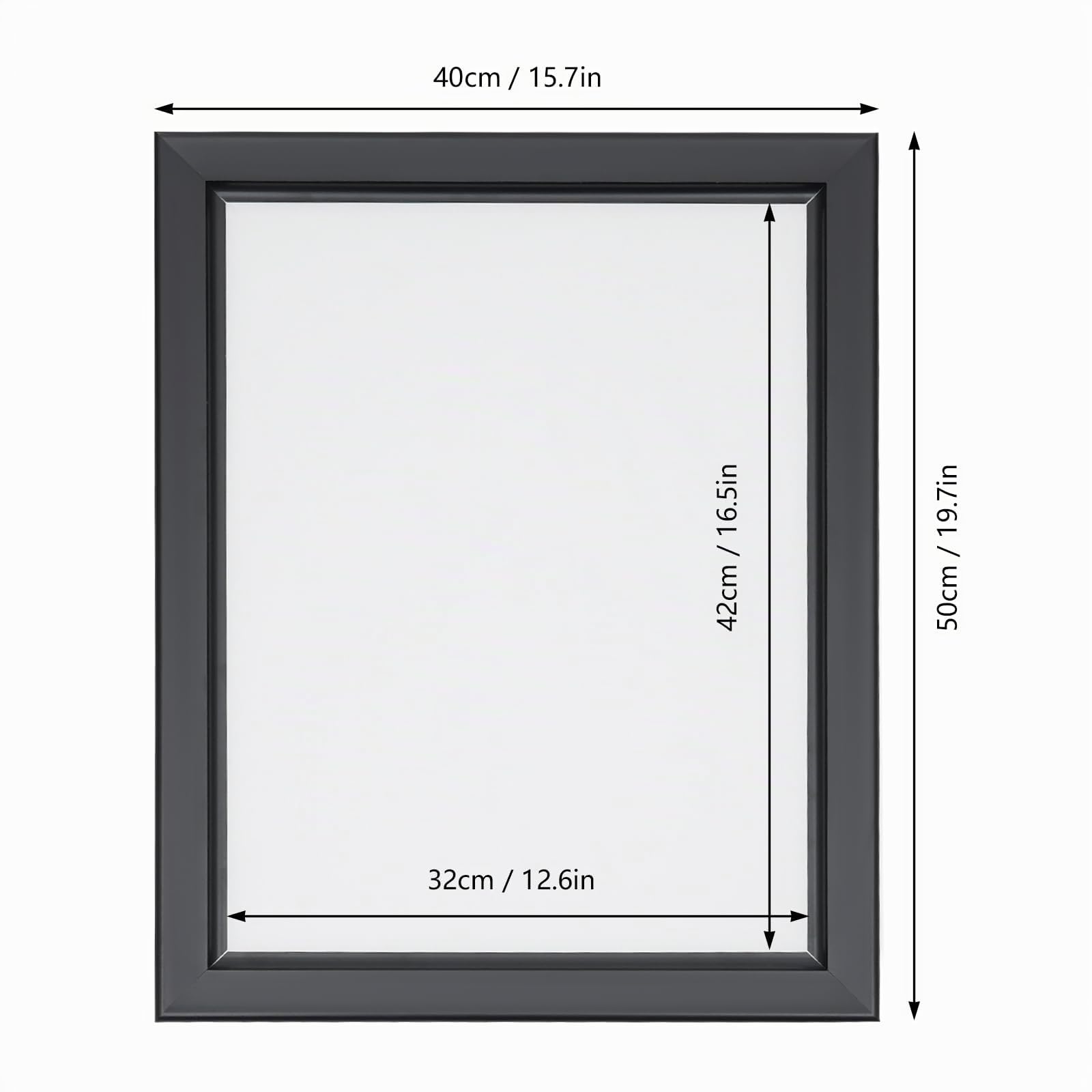 LED Plakatrahmen, Beleuchteter Bilderrahmen aus Acryl und Aluminium Profil, Posterrahmen mit Netzadapter, Wandmontiert, Frontöffnungsdesign Stil, für Plakate Werbedisplays, 40 * 50 * 2.8cm