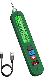 BSIDE Rechargeable Voltage Tester Non-Contact Voltage Detector Pen, Contacted Measure AC Voltage & Environment Temperature Test, Pocket Electrical Live Wire Checker Breakpoint Locate with Flashlight