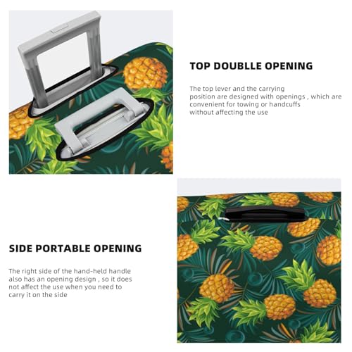 Pineapples With Palm Leaves For Travel Luggage Cover Suitcase Protector Fits 18-32 Inch Travel Luggage Protector Elastic Luggage Anti-Scratch Suitcase Cover3