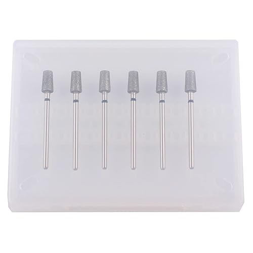 Miniatura 10 de MZCMSL Juego de brocas para cutícula de barril cónico con estuche, 6 brocas de diamante profesionales para manicura de salón de uñas, broca de