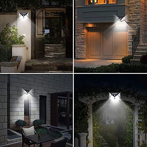 FLEETWOOD 100-LED Motion Sensor Outdoor Light IP65 Waterproof Wireless Led Solar Outdoor Lights Bright for Backyard Garden Fence Patio Front Door Garage Deck Pathway Porch