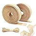 2 rollos de cinta artesanal de yute y 1 paquete de hilo de yute natural, cinta de arpillera rústica natural de 20 m (2 cm) y cuerda de yute de 5 m (3 mm), para embalaje de regalo