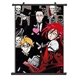 Anime Wall Scroll Black Butler Elizabeth Grell William Ronald Ciel Phantomhive Michaelis Anime Posters Canvas Wall Artwork Painting Anime Hanging Scrolls Modular Picture Home Room Decor