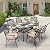 Attliahome 7-Piece Cast Aluminum Outdoor Table and Chairs, Antique Bronze Patio Dining Sets Include 60" Large Patio Dining Table and 6 Chairs with Removable Cushion