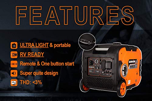 4500 Watt Portable Inverter Generator Electric Start + Remote Controller Ultra Quiet RV Ready Camper Friendly… - Image 6