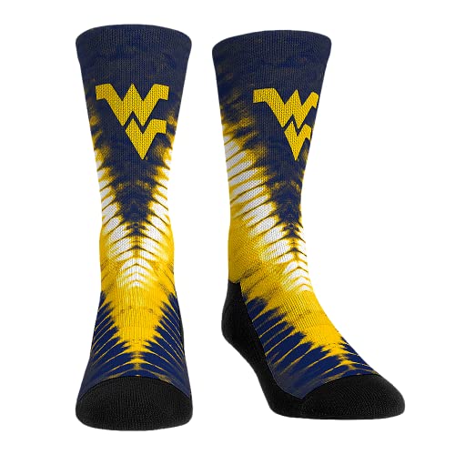 NCAA West Virginia - V Shape Tie Dye Socks (L-XL)