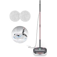 Scrubbing Steam Mop with Rotating Pads, Spin Steam Cleaner for Floor Cleaning,Large Tank,23FT Cord, LED Headlights,Reusable Pads &amp; Self-Standing,Safe for Hard Floor/Laminate/Marble
