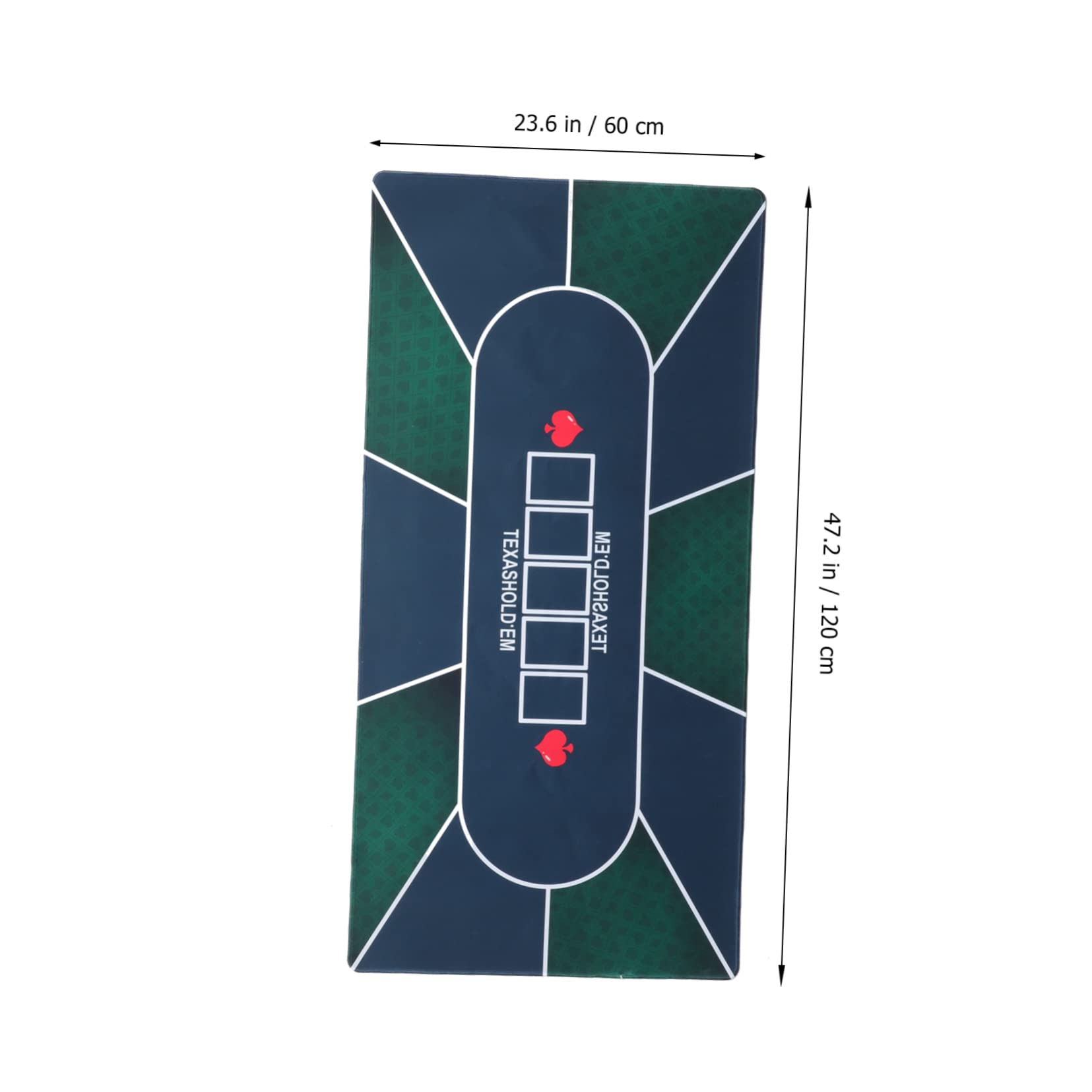 Tappeto da Gioco Carte Poker Rettangolare in Gomma | Copertura Tavolo per Carte, Motivo Stampato Classico, Effetto Antiscivolo e Fonoassorbente