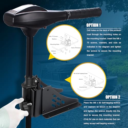 Universal Trolling Motor Deck Mount Replacement for Newport Vessels Pontoon Motor Bracket for Shafts Between 1.15\" - 1.25\" in Diameter