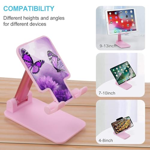 Support téléphone violet pliable et réglable pour bureau