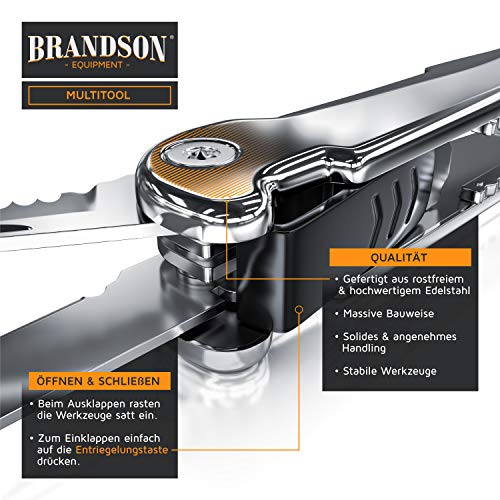 Multitool Brandson 13 in 1 Multifunktionswerkzeug mit Zange 10,5 cm