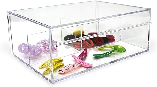 Miniatura 6 de Isaac Jacobs Organizador de acrílico transparente de 3 compartimentos con tapa (6.7 pulgadas de largo x 8.6 pulgadas de ancho x 3.4 pulgadas de