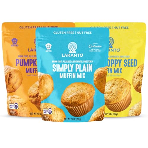 Lakanto Sugar Free Muffin Mix Bundle - Lemon Poppy Seed, Pumpkin Spice, Plain, Gluten Free, Nut Free, Easy to Make, Delicious image 5