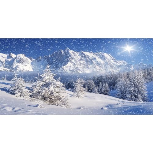 Toile de fond de Noël YongFoto paysage montagne flocons décor shooting photo