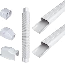 Daisypower PVC Decorative Air Conditioner Line Set Cover kit,3in W,9ft L Tubing Covers Protect Your Ductless Mini Split,Central AC,Cooling Only, Heat Pump