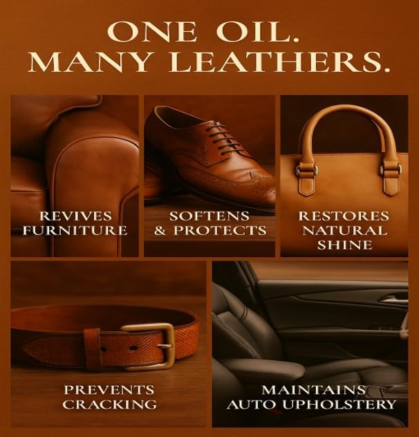 Verdana Leather Conditioner Oil – 8 Fl Oz – Plant-Based, Non-Toxic Leather Conditioner for Couches, Car Seats, Boots, Shoes, Jackets & Purses – Natural, Odorless Conditioning Oil - Image 4