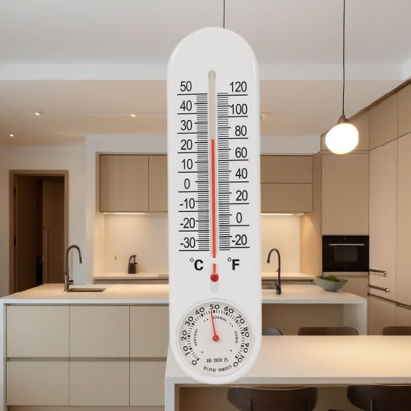 Dial Thermometer for Both Indoor Outdoor Use with Two Pointers Suitable for Office Household