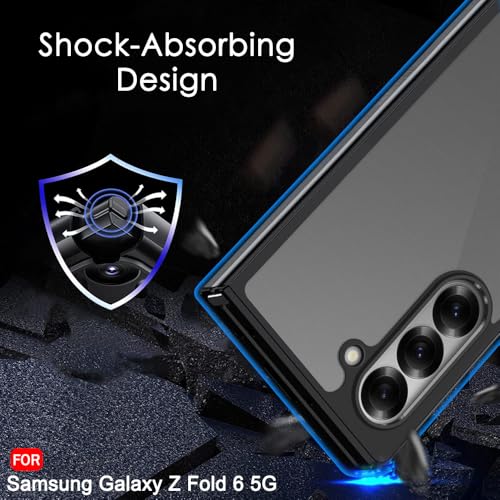 Image of TheGiftKart Ultra-Hybrid Sleek Armor Back Cover Case for Samsung Galaxy Z Fold 6 5G | 360 Protection | Smoke Black Matte Hard Translucent Back Cover Case for Samsung Z Fold6 (PC & TPU, Black Bumper)