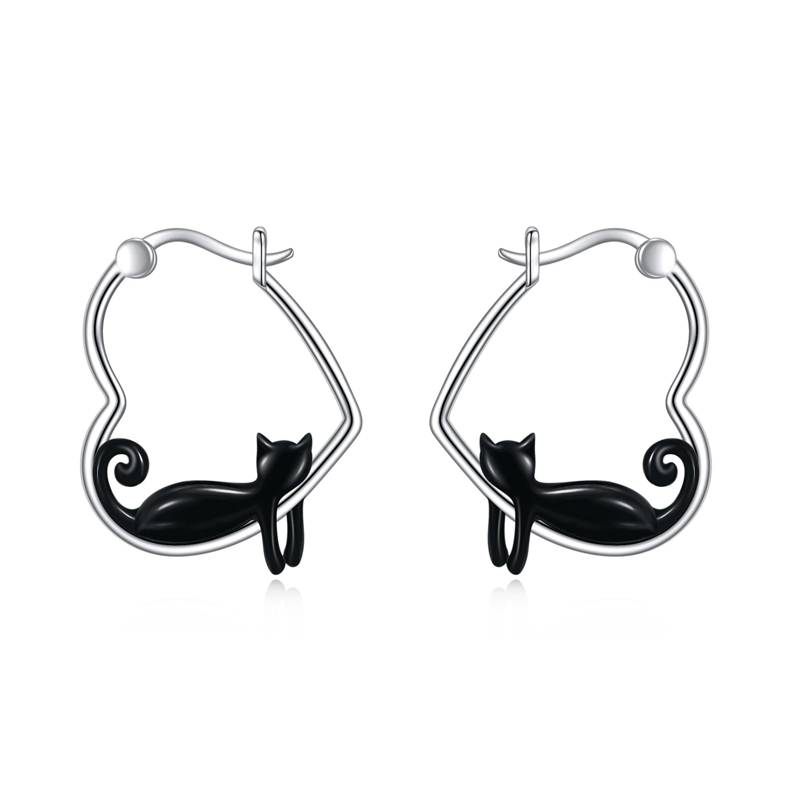 YFN Cat Gifts Ohrringe Sterling Silber Cute Animal Cats Dangle Ohrringe Schmuck für Frauen Teen Girls