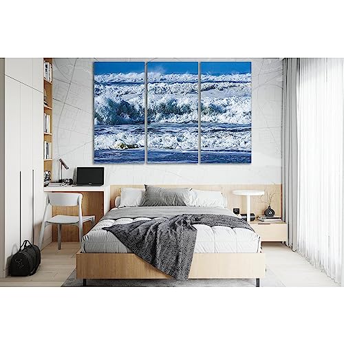 Impression sur toile ZELLART Raging Ocean Waves 140x90 cm prête à accrocher