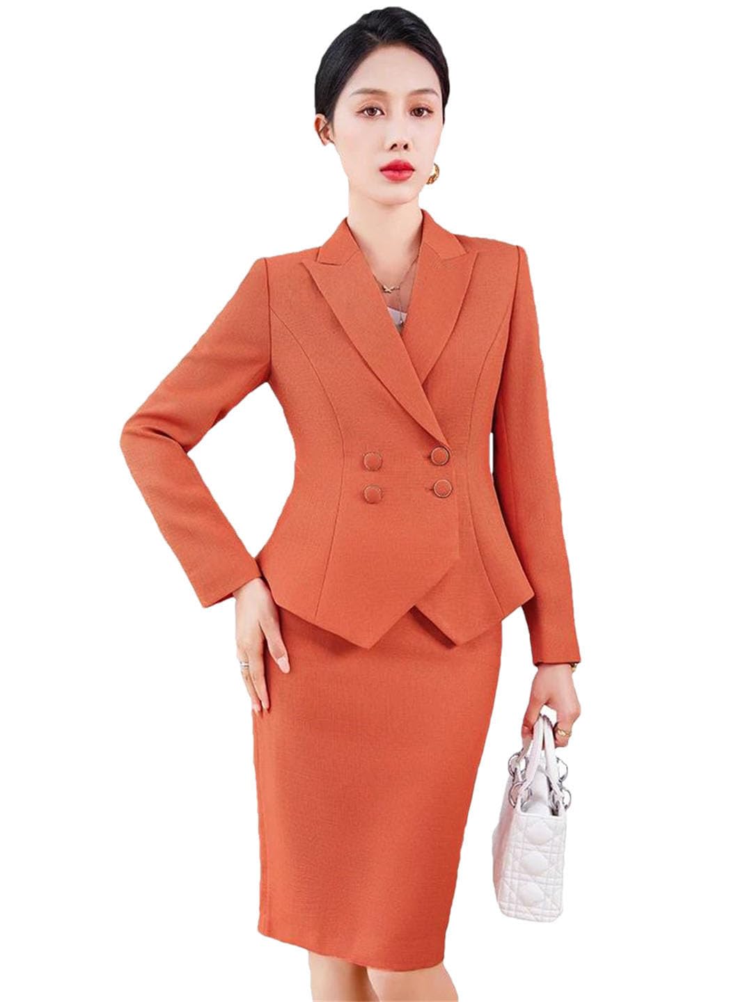 Ensemble élégant pour femme avec jupe formelle à manches longues pour le travail