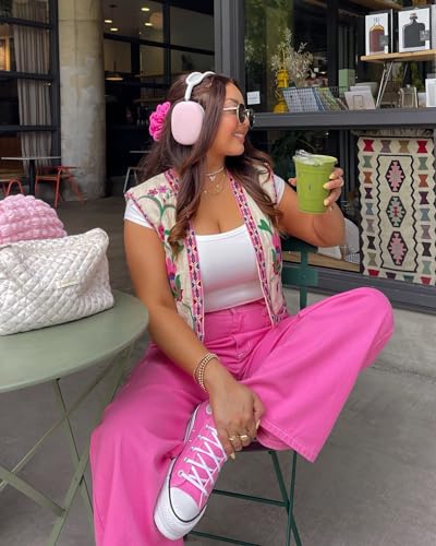 Women's Floral Embroidered Vest Boho Vintage Linen Vest Y2k Sleeveless 2024 Summer Waistcoat Top2