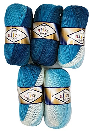 Alize Real - 5 gomitoli di lana da 100 g ciascuno