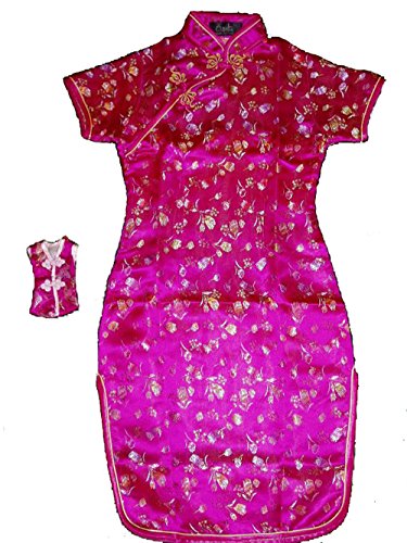 Robe chinoise satinée Cinda Fleur pour vos soirées cocooning