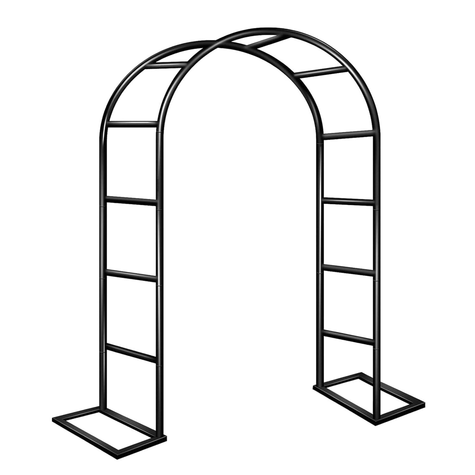 Traliccio ad arco da giardino resistente, per piante rampicanti, supporto resistente per uso esterno, dimensioni da 0,8 m a 3,5 m, perfetto per cortili, prati e decorazioni per matrimoni (nero, 280 x