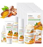 15 PCS Turmeric Skin Care Set - Turmeric Skin Care Kit Long-Lasting Moisture, Oil Control &amp; Smoot...