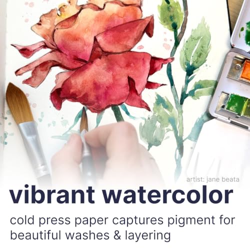 Image of Strathmore 400 Series Watercolor Paper Art Book, Matte Brown Cover, Natural White, Hardbound, 24 Sheets, 8.5x11 inch